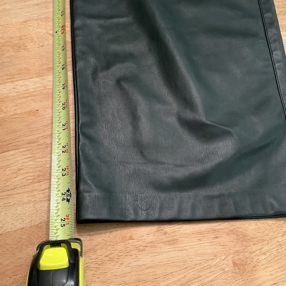 Zara Faux Leather Pants Emerald Green, Wide Leg,‎ High Waisted, Trendy Chic M - Picture 5 of 9